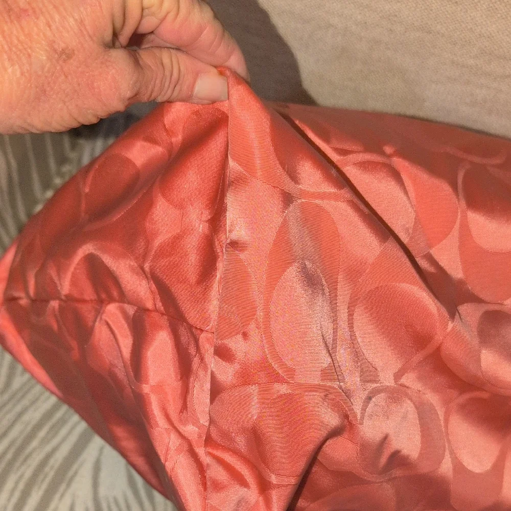 Coach Getaway Nylon Sig Packable Weekender Tote - Coral Pink - Picture 9 of 16